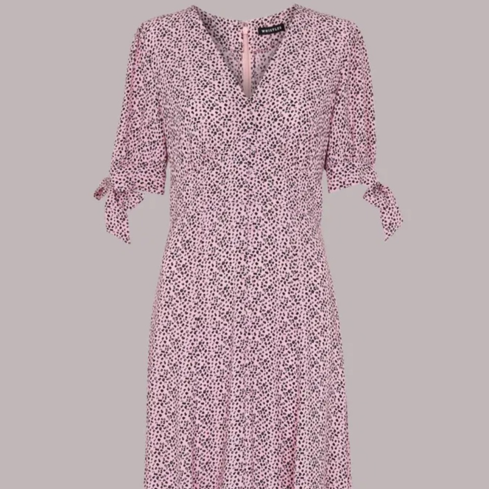 WHISTLES Ink Leopard Pink Neave Dress